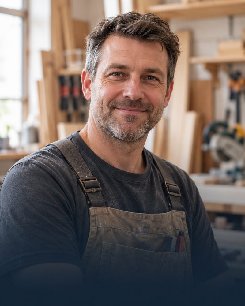 Handwerker in einer Schreinerwerkstatt